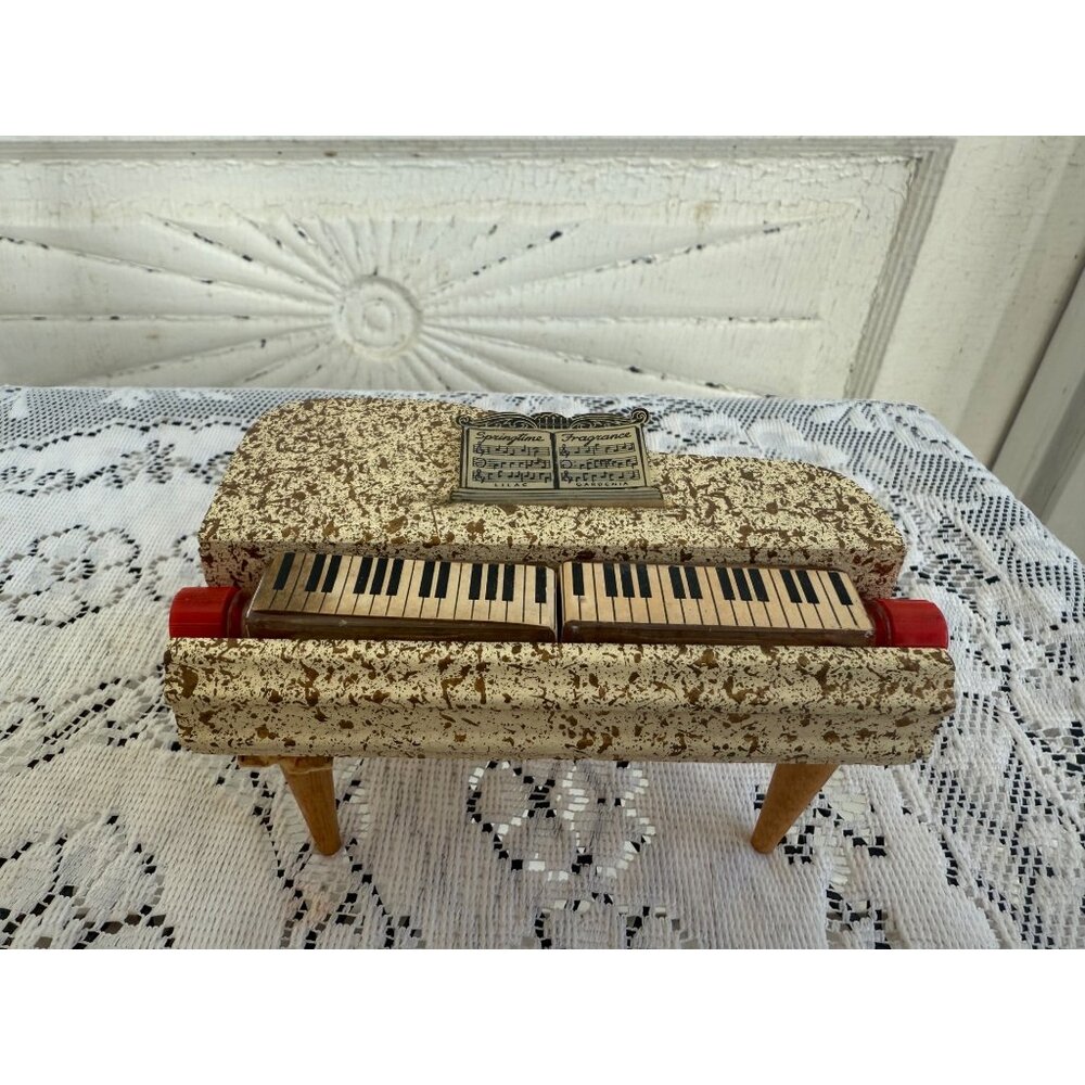 Vintage 1930s Bouton Piano Novelty Perfume Holder Bottles Springtime Fragrance